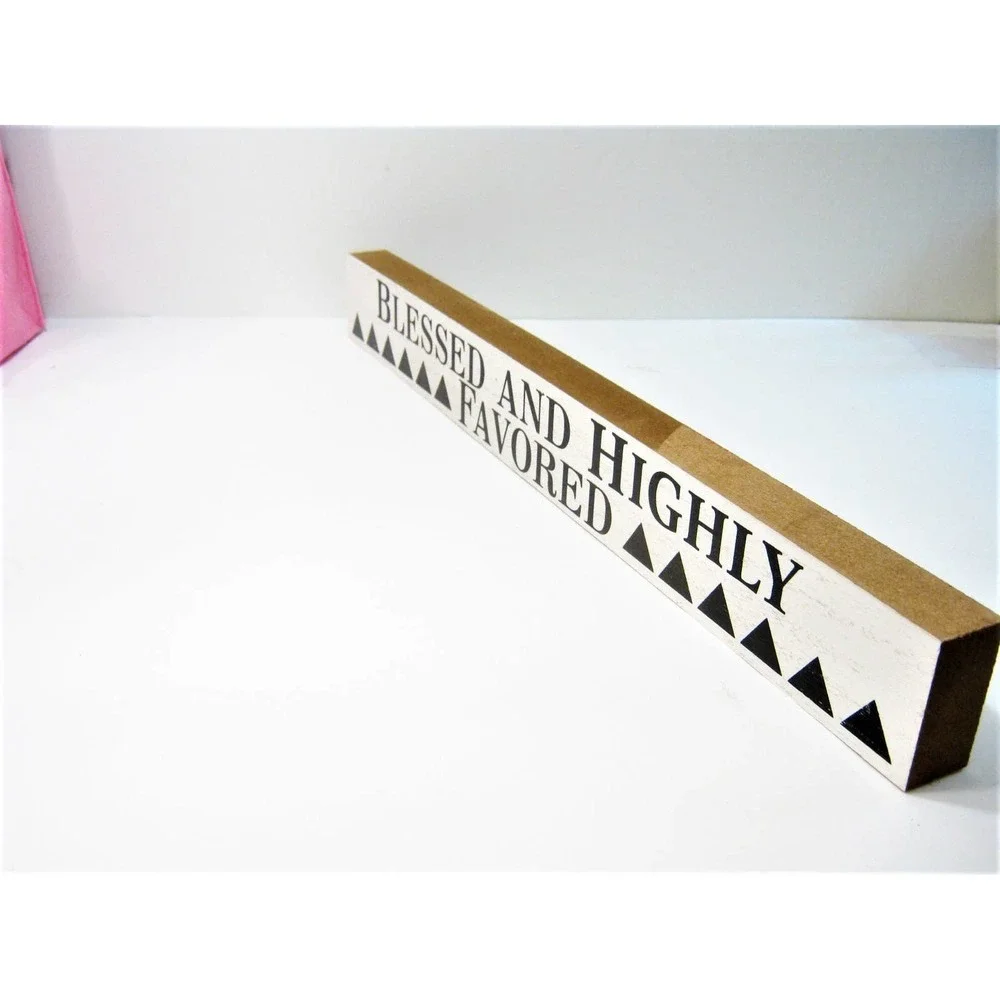 Religious Spiritual Blessed Desk Shelf Nursery Kids Room Home Decor Sign